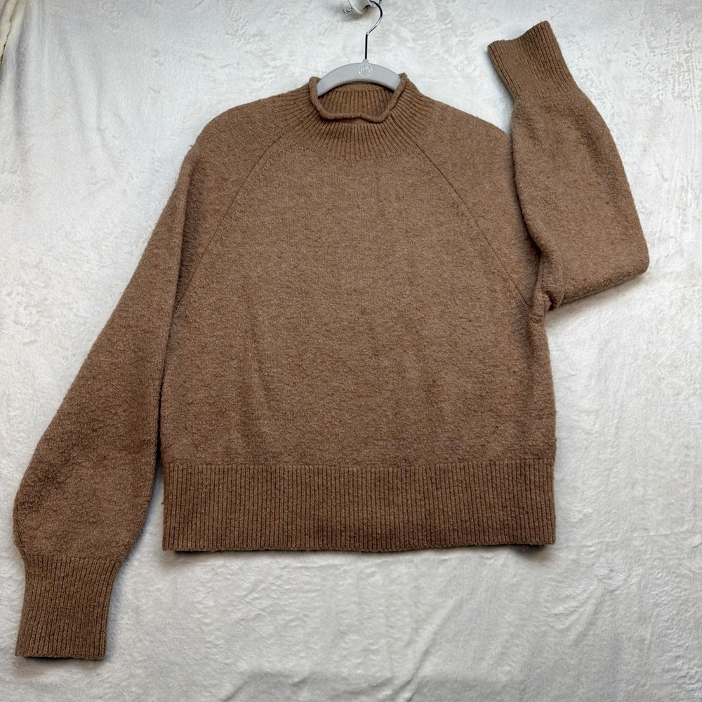 J.Crew Roll Neck Alpaca Merino Wool Sweater Brown Knit Womens Small